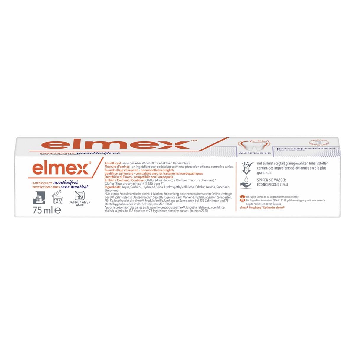 elmex® mentholfrei Zahnpasta - Tuben 12 x 75 ml