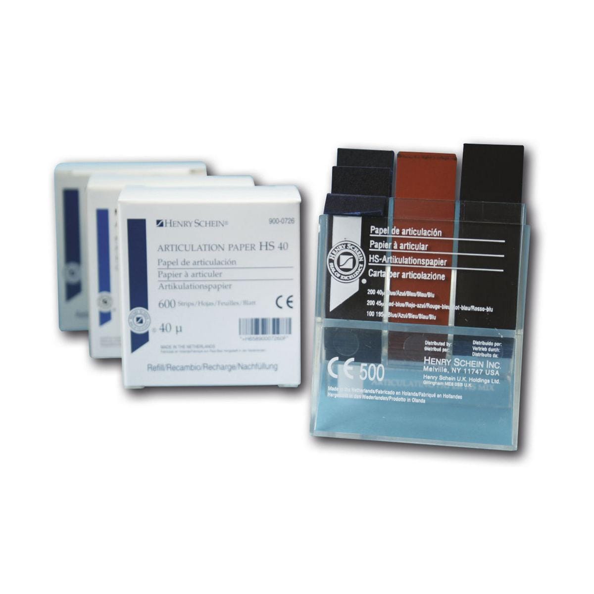 HS-Artikulationspapier, Articulating Paper - Nachfüllpackung - Stärke 45 &#181;, blau-rot, Nachfüllpackung 600 Blatt