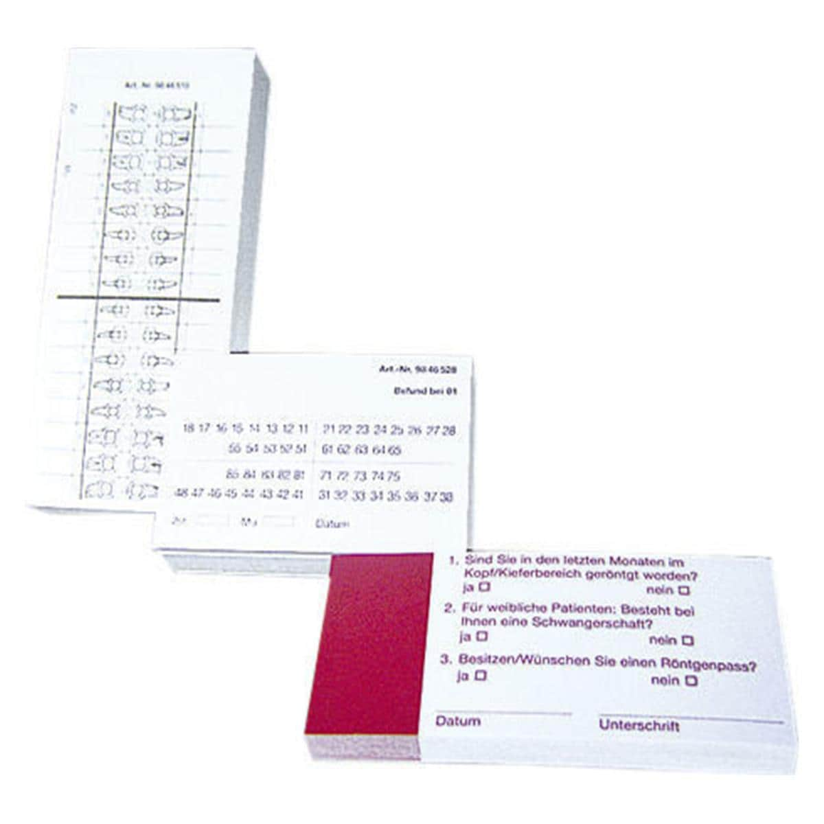 Aufkleber - Zahnschema, Block 100 Blatt