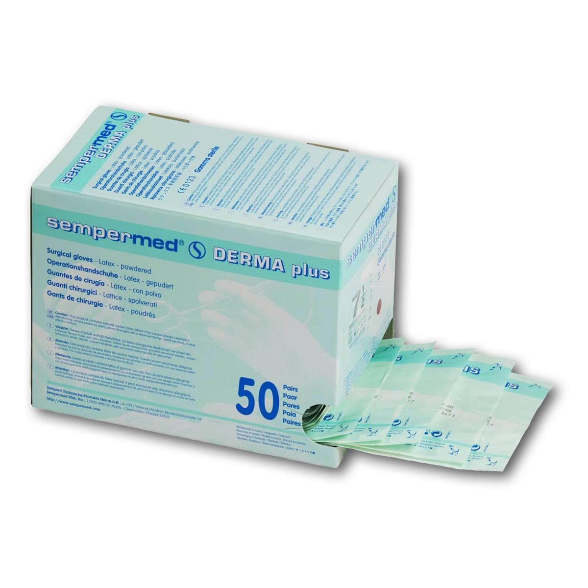 Sempermed® Derma Plus gepudert - Größe 7 1/2, Packung 50 Paar