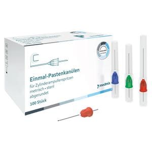 Einmal-Pastenkanülen für Zylinderampullenspritzen - Grün - 21G, 0,8 x 23 mm, Packung 100 Stück