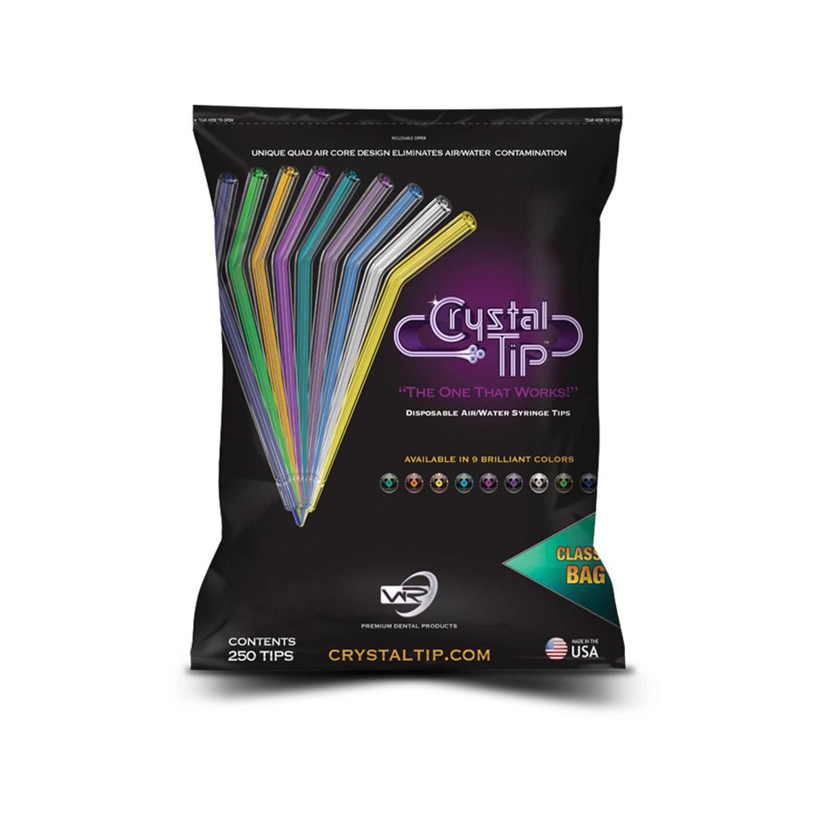 Crystal Tips, Packung 250 Stück - Rainbow (Farben sortiert)