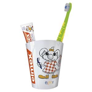 elmex® Zahnputzbecher mit Kinderzahnbürste (3 - 6 Jahren) - Set