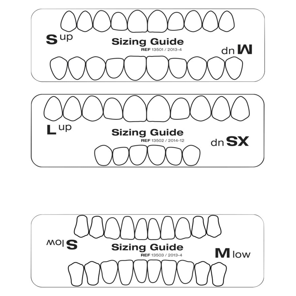 Direct Veneer - Sizing Guide Set - Zähne 15 - 25 und 35 - 45