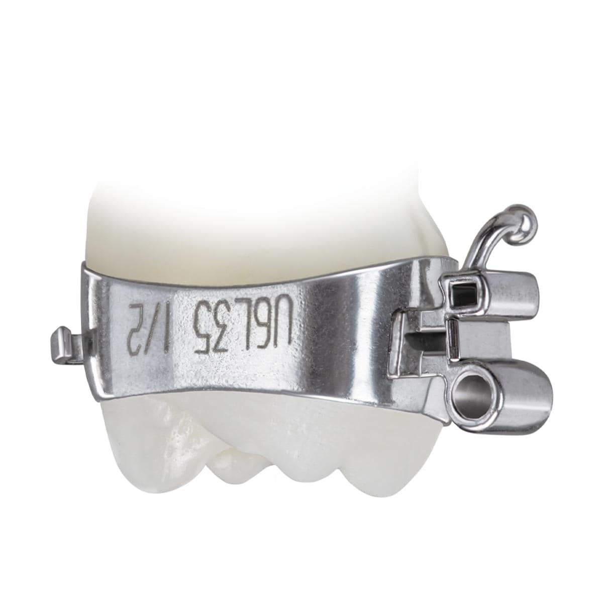 TruFit 2.0 Molarenband OK dreifach konvertierbar nach Roth -10° Torque, mit Headgear Tube okklusal, mit Lingualhäkchen - Zahn 16