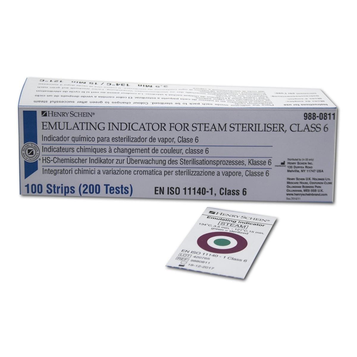 HS-Indikator chemisch, Klasse 6 - Packung 100 Strips (200 Tests)