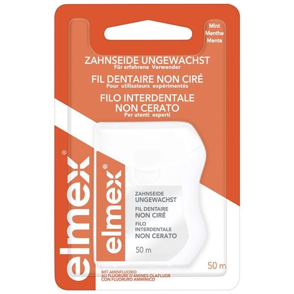 elmex® Zahnseide - ungewachst - Ungewachst, Spender 50 m