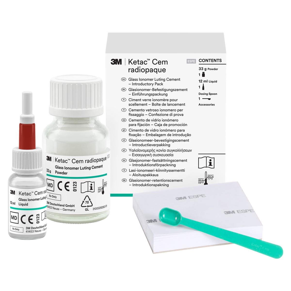 3M Ketac™ Cem radiopaque - Intro Kit - Pulver 33 g und Flüssigkeit 12 ml