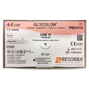 Glycolon® ungefärbt - Nadeltyp DSM 16 - USP 4-0, Länge 0,45 m (PB41510), Packung 24 Stück
