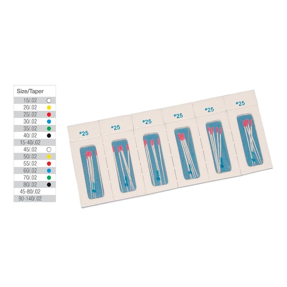 Papierspitzen steril Taper.02 - ISO 045 - 080, Packung 144 Stück