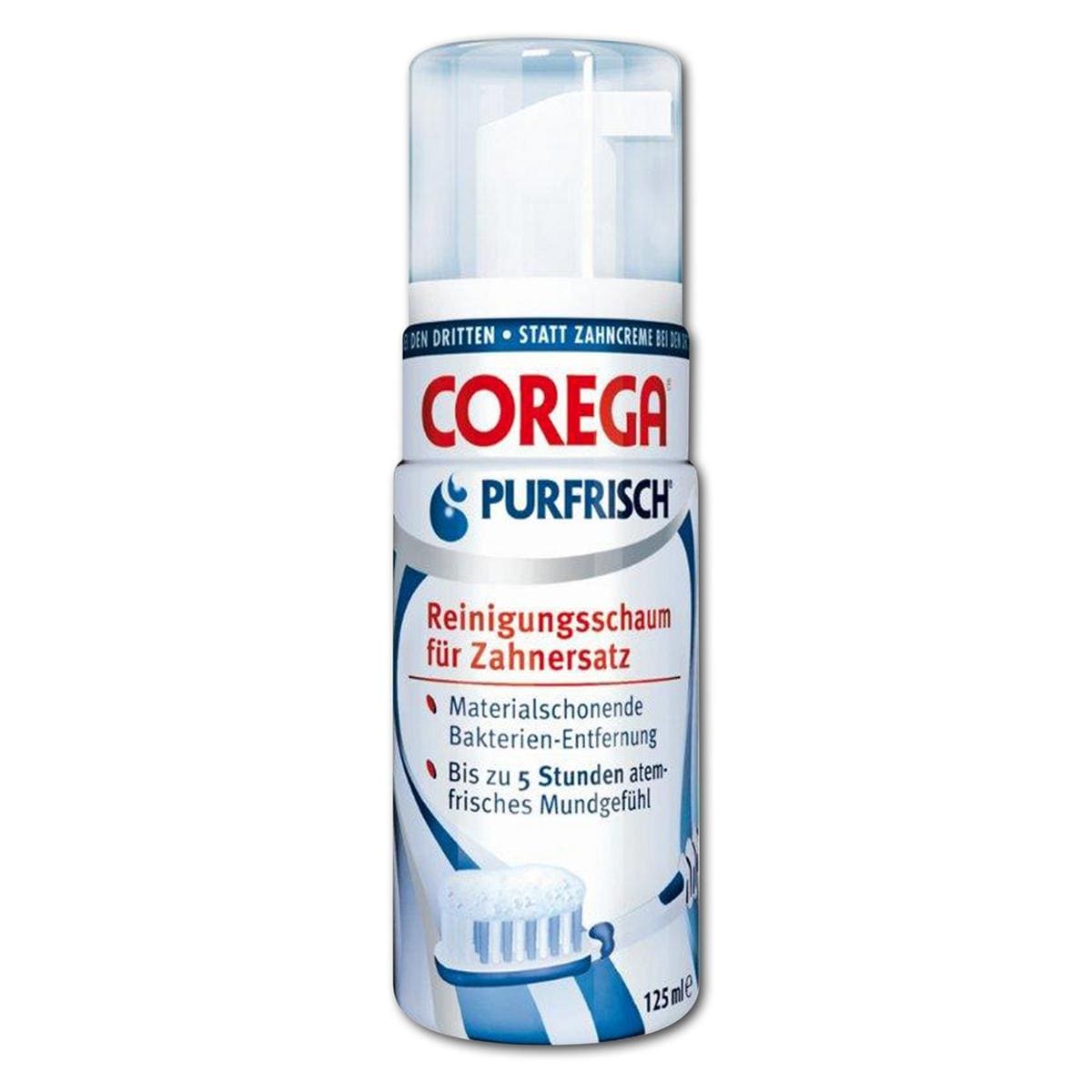 Corega® Purfrisch Reinigungsschaum - Flasche 12 x 125 ml