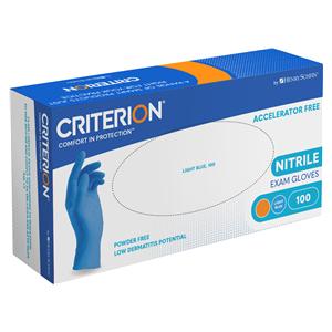 HS-Nitril Handschuhe puderfrei, blau, ohne Beschleuniger, Criterion® - Größe M, Packung 100 Stück