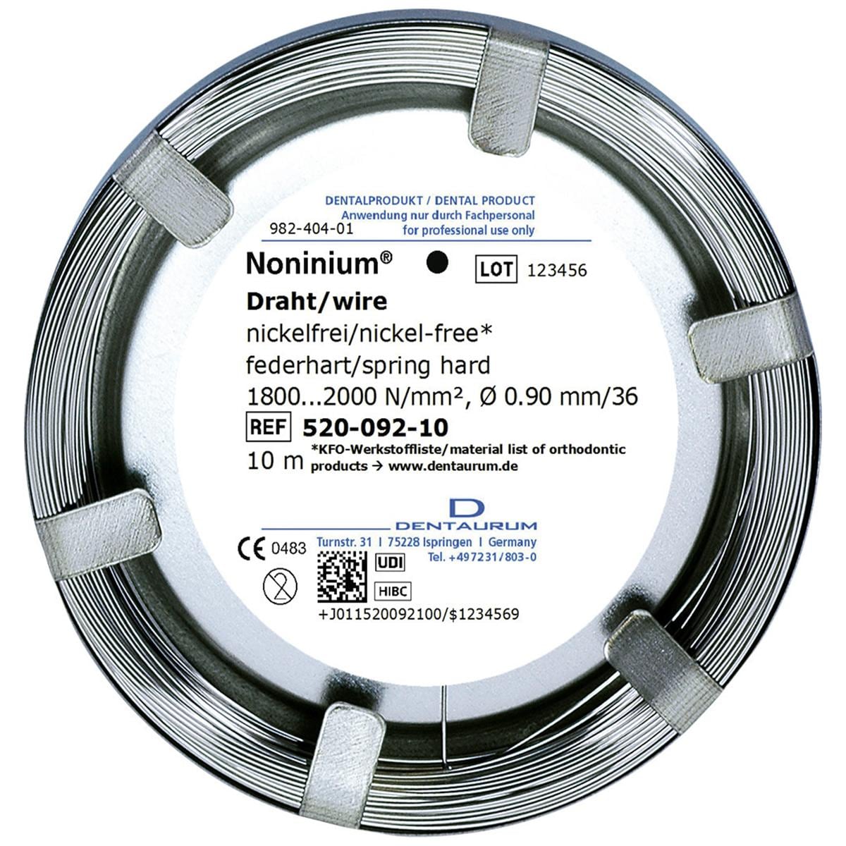 Noninium® Rollendraht, rund federhart - Ø 0,90 mm / 36, Länge 10 m