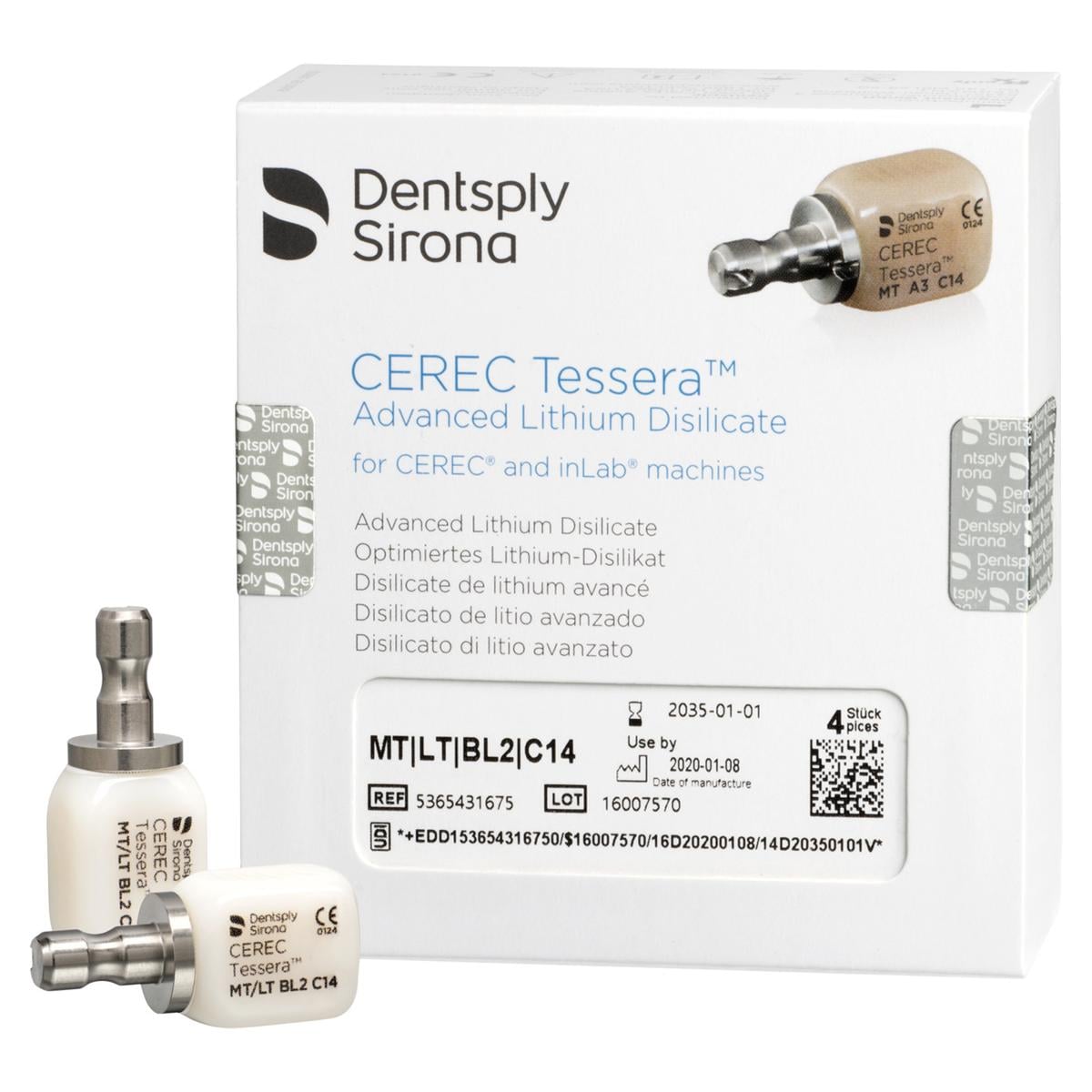 CEREC Tessera™ MT/LT C14 - BL2, Packung 4 Stück