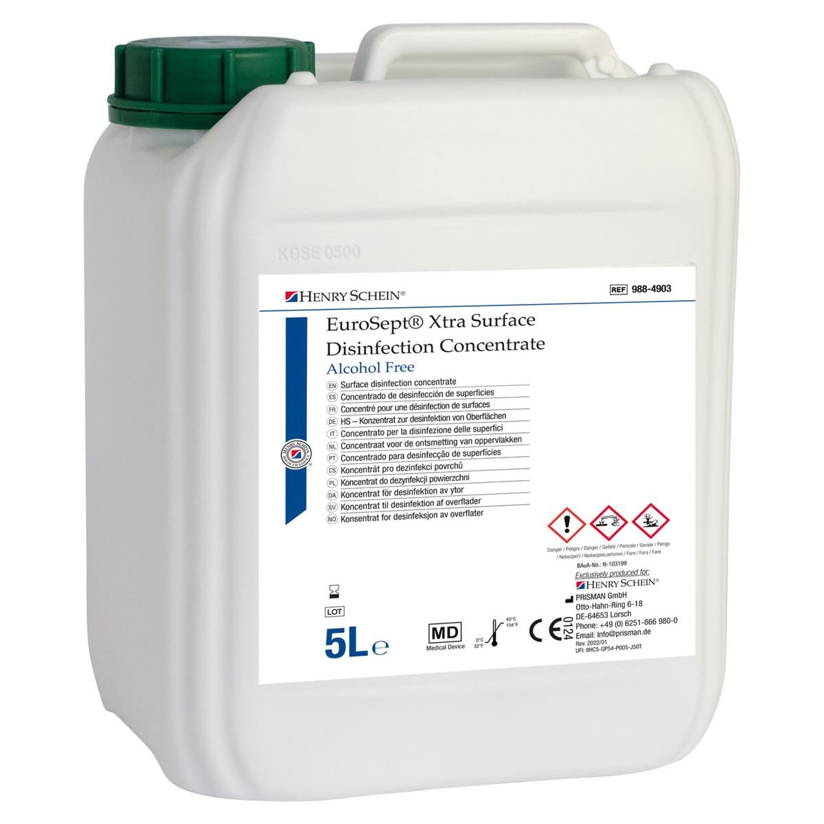 HS-Flächendesinfektion Konzentrat EuroSept® Xtra (ohne Alkohol) - Kanister 5 Liter