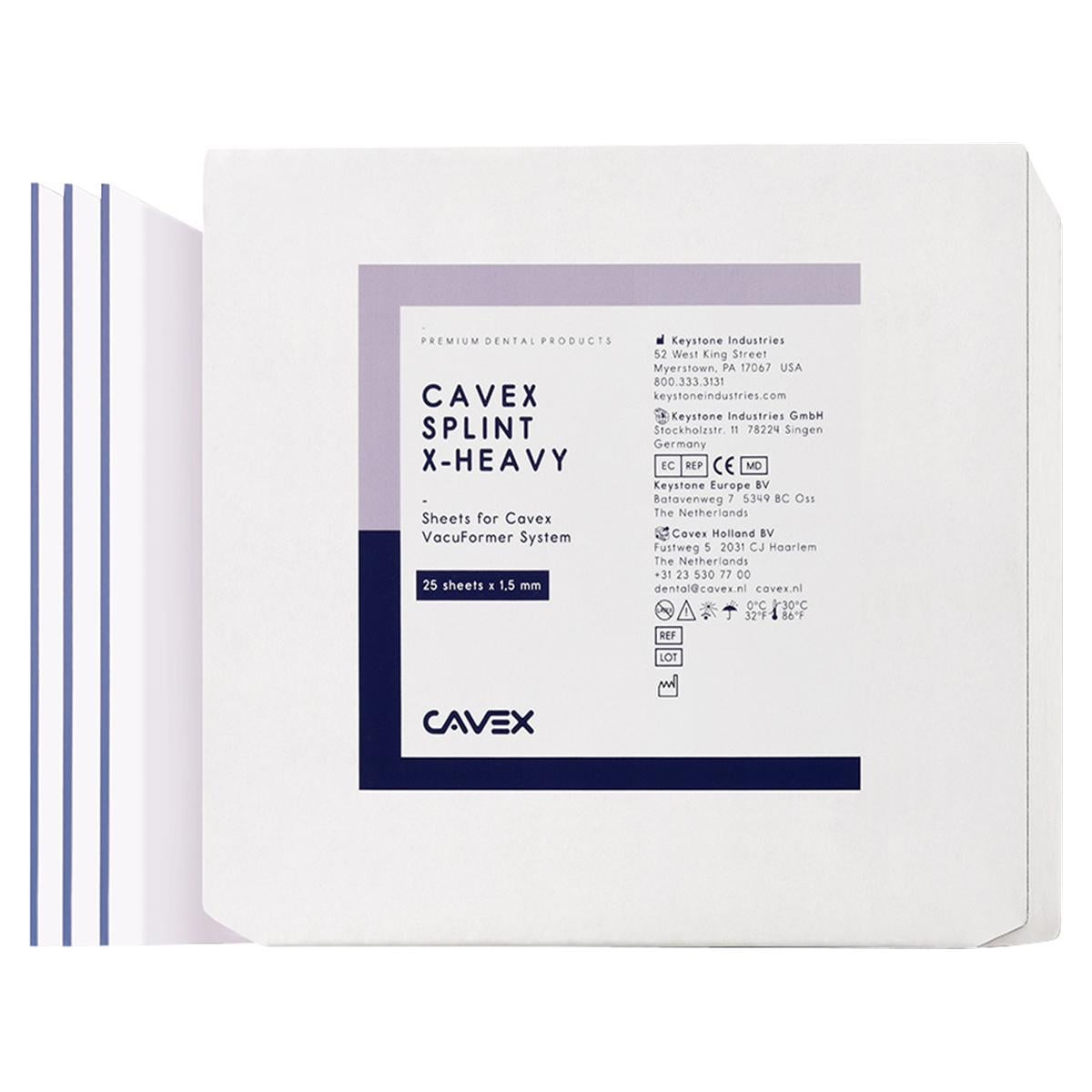 Cavex Splint X-heavy, 125 x 125 mm (eckig) - Stärke 1,5 mm, Packung 25 Stück