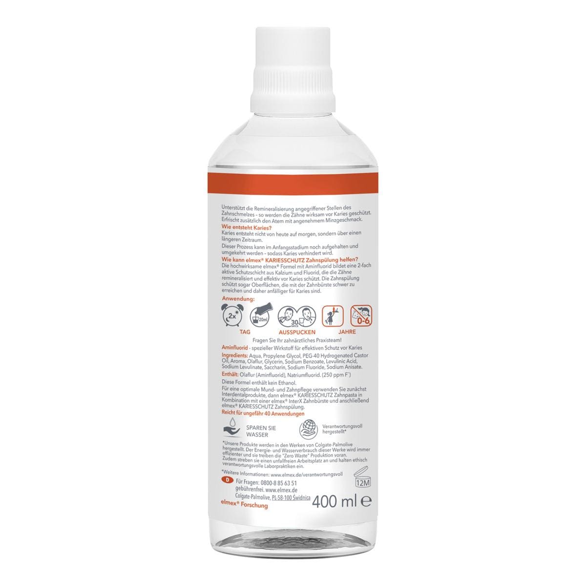 elmex® Kariesschutz Zahnspülung - Flasche 400 ml