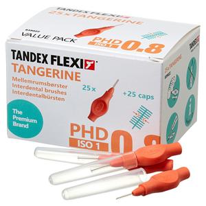 Flexi Interdentalbürsten - Value Pack - Tangerin - U-Fine, Bürsten-Ø 0,8 mm, Draht-Ø 0,45 mm