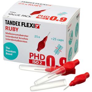 Flexi Interdentalbürsten - Value Pack - Ruby - S-Fine, Bürsten-Ø 0,9 mm, Draht-Ø 0,50 mm