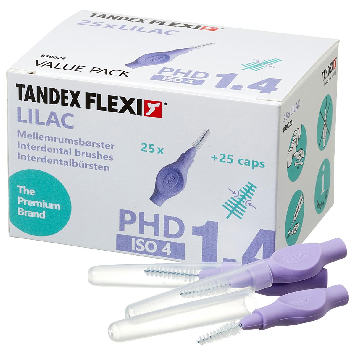 Flexi Interdentalbürsten - Value Pack - Lilac - X-Fine (konisch), Bürsten-Ø 1,4 mm, Draht-Ø 0,80 mm