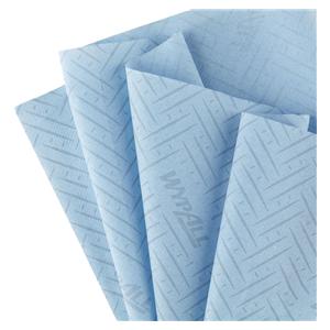 WypAll® Papierreinigungstücher - 1-lagig, blau, Rollen 6 x 500 Tücher