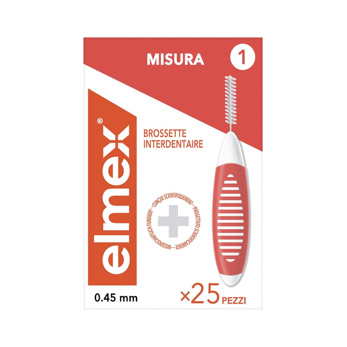 elmex® Interdentalbürsten - Größe 1 - orange, Ø 0,45 mm, Packung 25 Stück