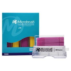 Microbrush® Plus Applikatoren - Spender Kit - Gelb/pink, fein, Ø 1,5 mm, Packung 400 Stück