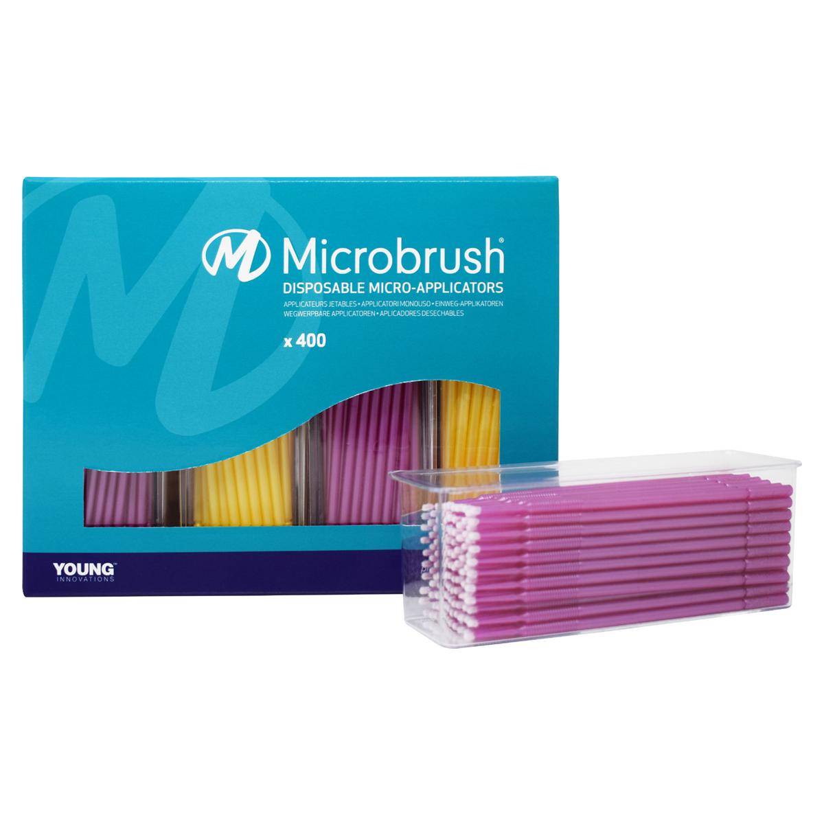 Microbrush® Plus Applikatoren - Nachfüllpackung - Pink/gelb, fein, Ø 1,5 mm, Packung 400 Stück