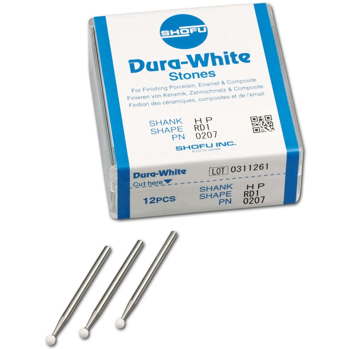 Dura-White® Schaft H - Figur RD1, ISO 030, Packung 12 Stück