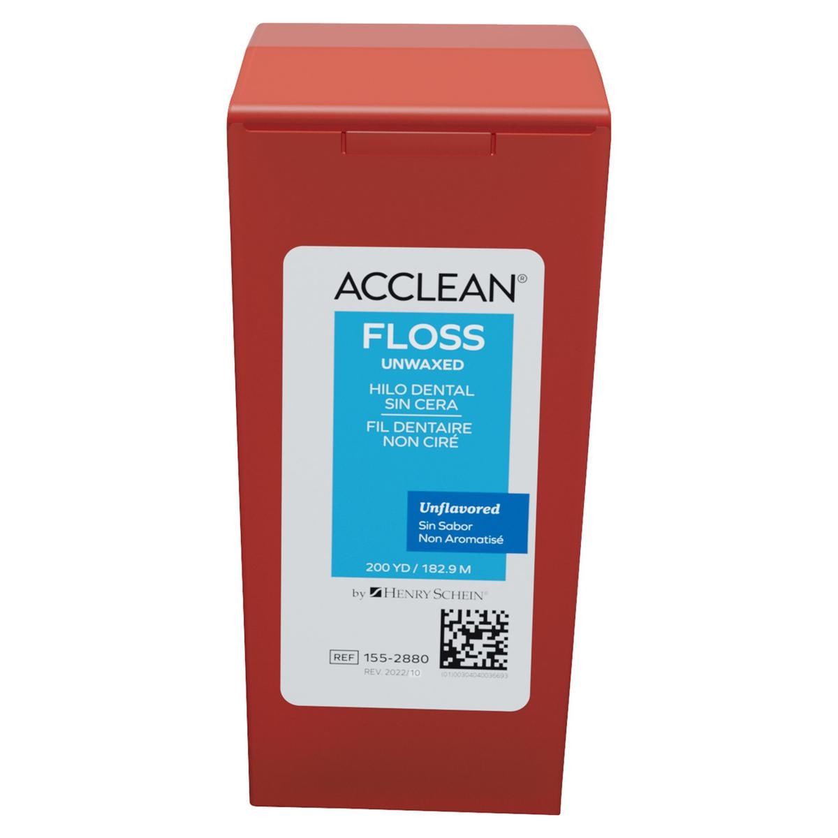 HS-Acclean® Dental Floss - Spenderbox - Zahnseide ungewachst, Spender 182 m