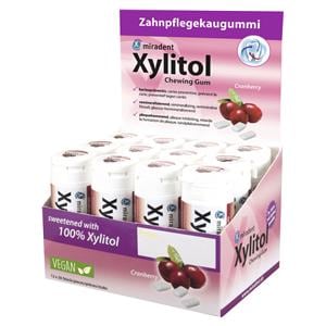 Xylitol Chewing Gums - Großpackung mit Display - Cranberry, Packung 12 Stück