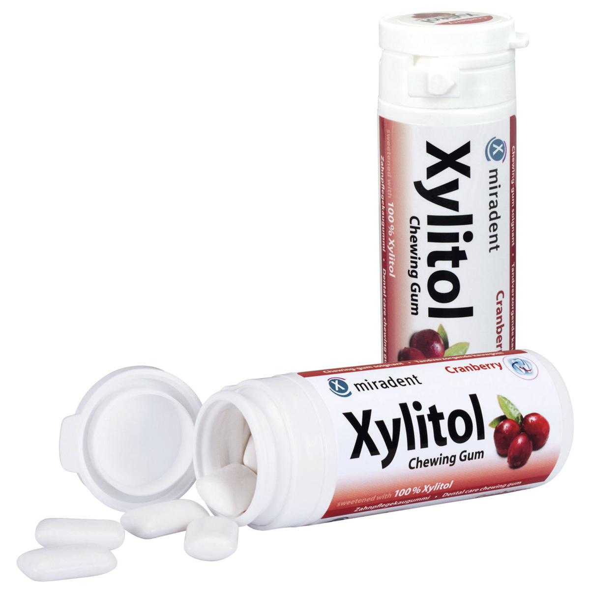 Xylitol Chewing Gum - Dose - Cranberry, Dose 30 Stück