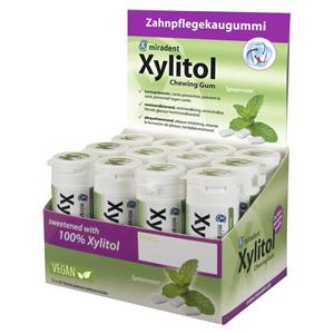 Xylitol Chewing Gums - Großpackung mit Display - Spearmint, Packung 12 Stück