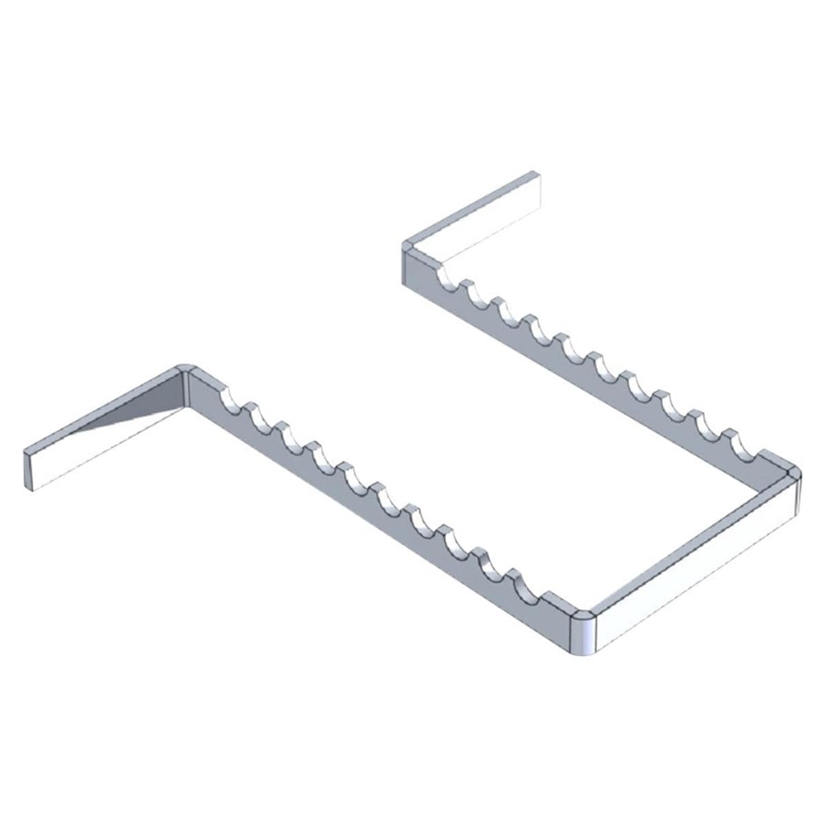 Aluminium Instrumentenhalter - Für 18 x 14 cm (10 Instrumente), silber