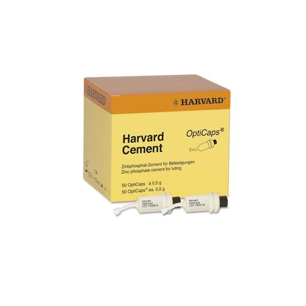 Harvard Cement OptiCaps® - Weiß / gelb, Packung 50 Kapseln
