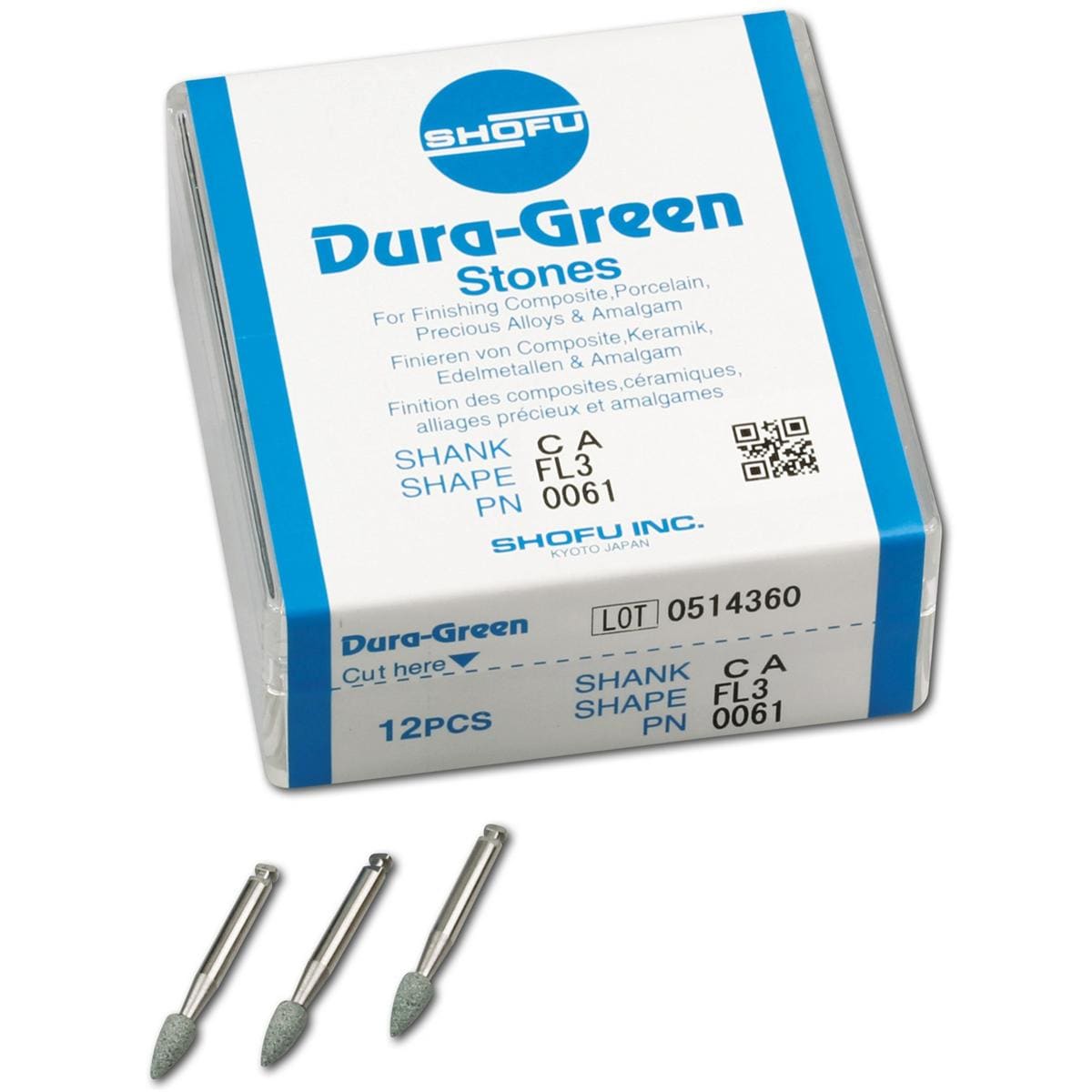 Dura-Green® Schaft W - Figur FL3, ISO 030, Packung 12 Stück