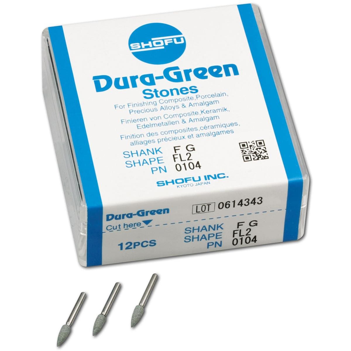 Dura-Green® Schaft FG - Figur FL2, ISO 025, Packung 12 Stück
