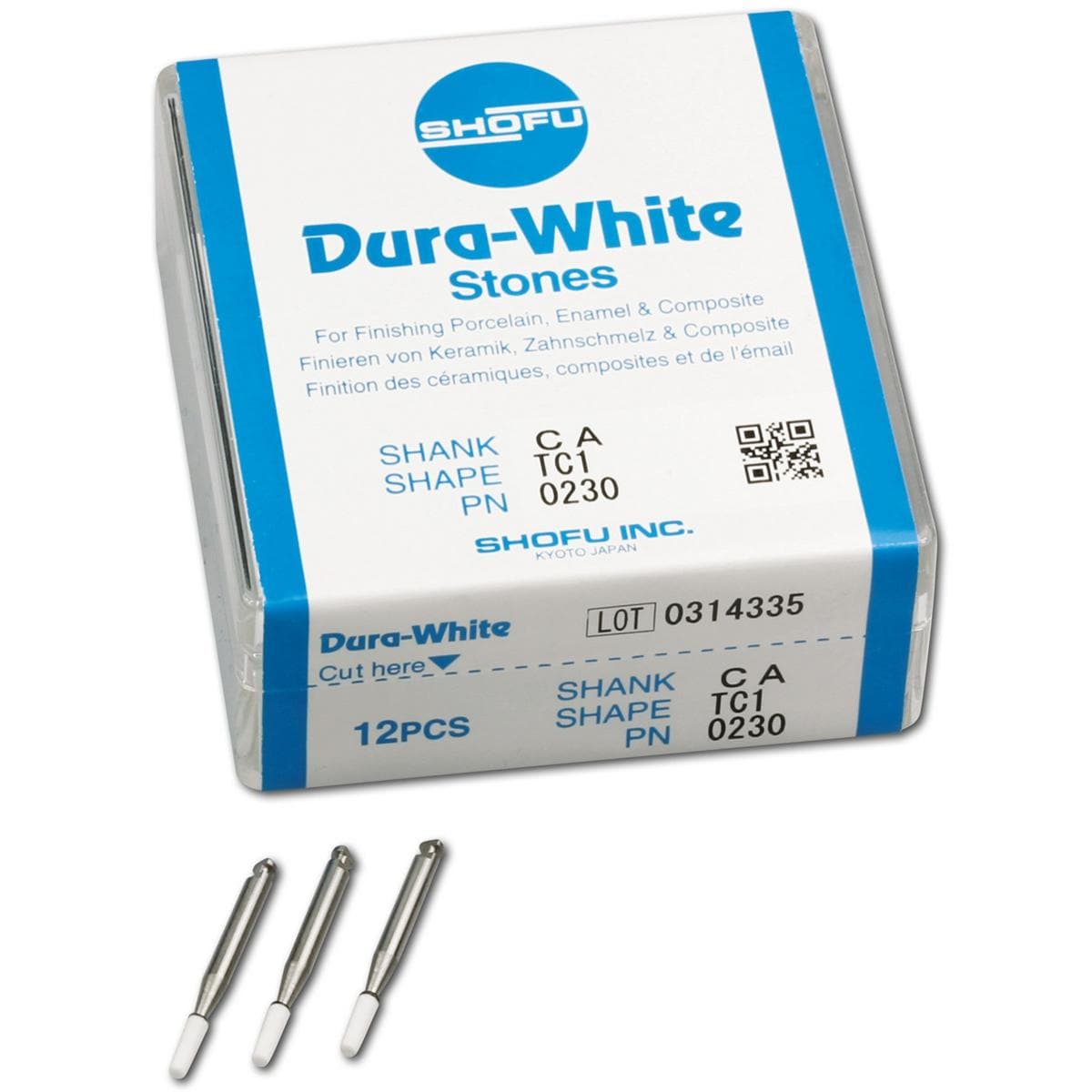 Dura-White® Schaft W - Figur TC1, ISO 020, Packung 12 Stück