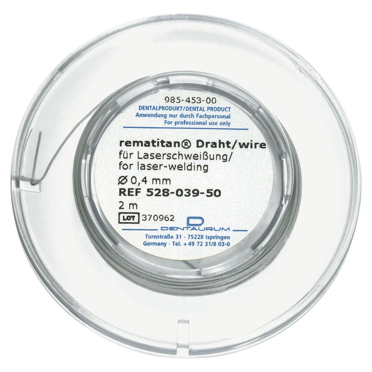 rematitan® Rollendraht, rund - Ø 0,40 x 16 mm, Länge 2 m