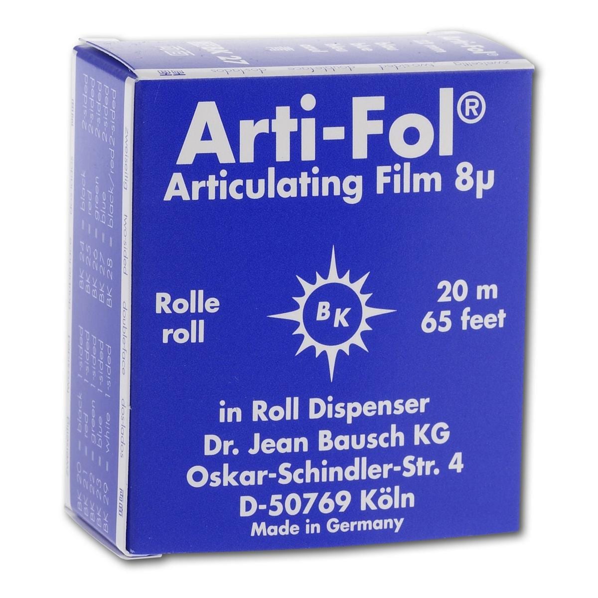 Bausch Arti-Fol® zweiseitig 22 mm - BK 27, blau, Spender 20 m