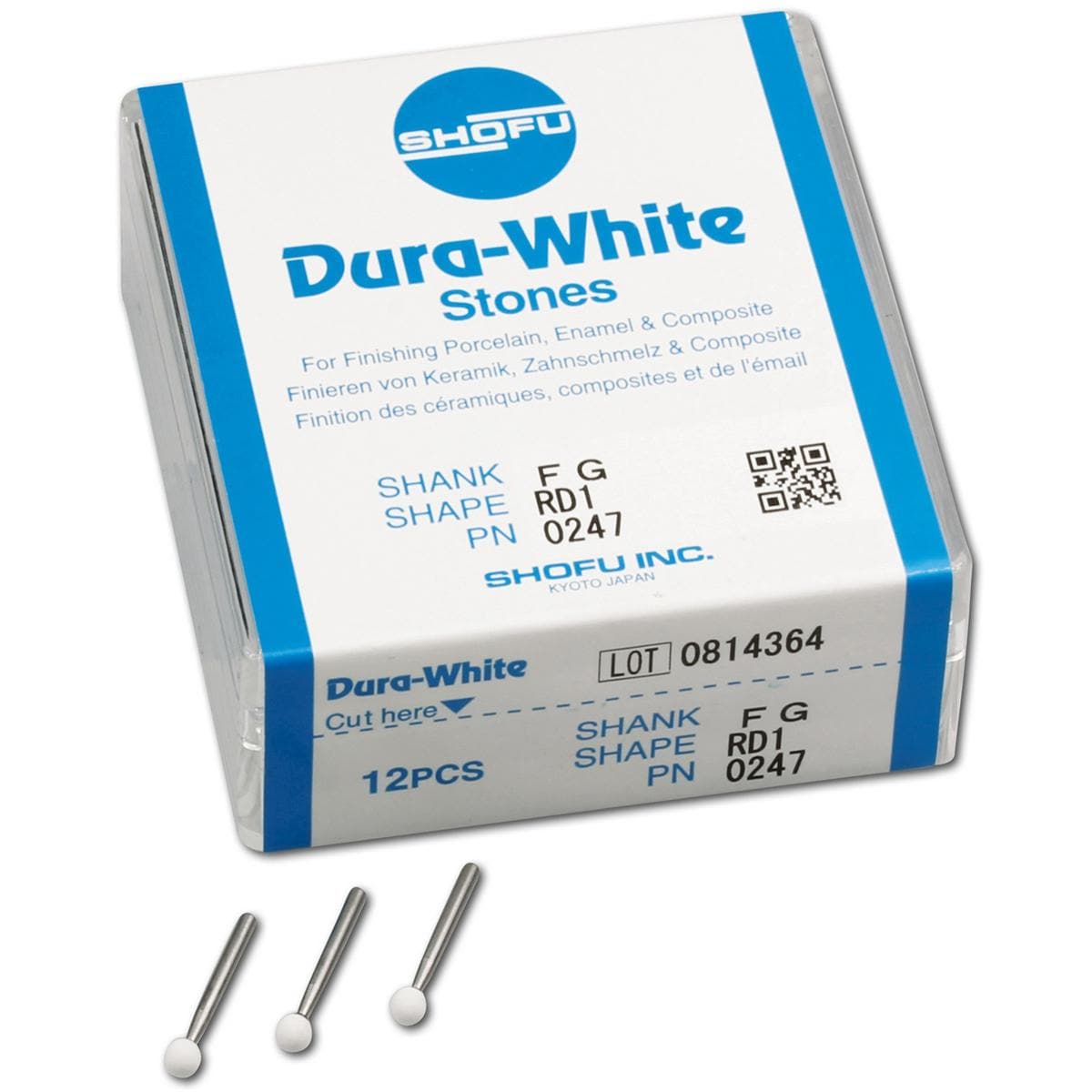 Dura-White® Schaft FG - Figur RD1, ISO 030, Packung 12 Stück