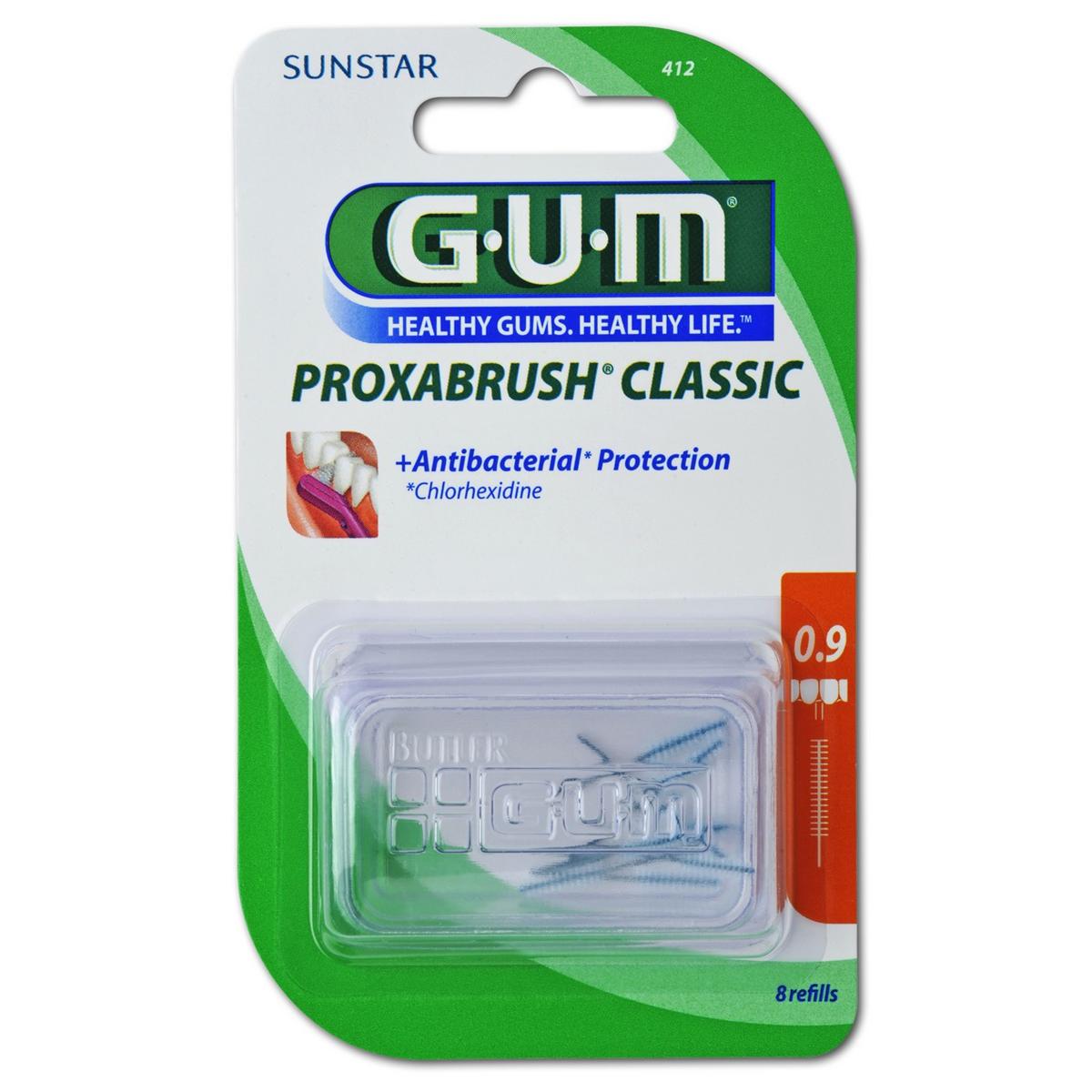 GUM® Proxabrush® Ersatzbürsten - Orange, Kerze, Ø 0,9 mm, Packung 6 x 8 Stück