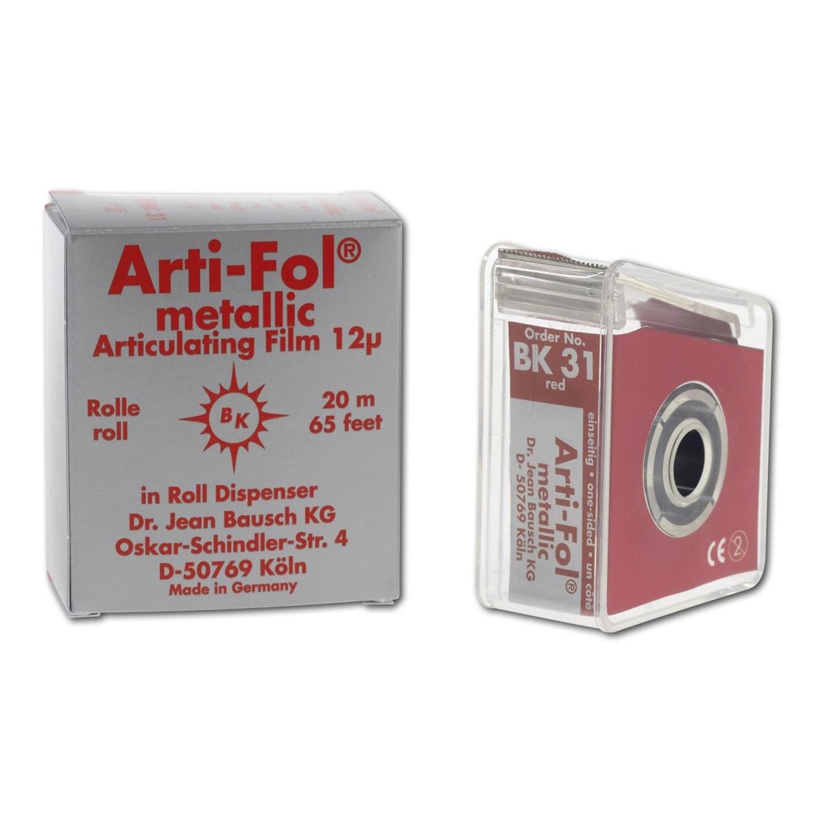 Bausch Arti-Fol® metallic - BK 31, rot, einseitig, Breite 22 mm, Spender 20 m