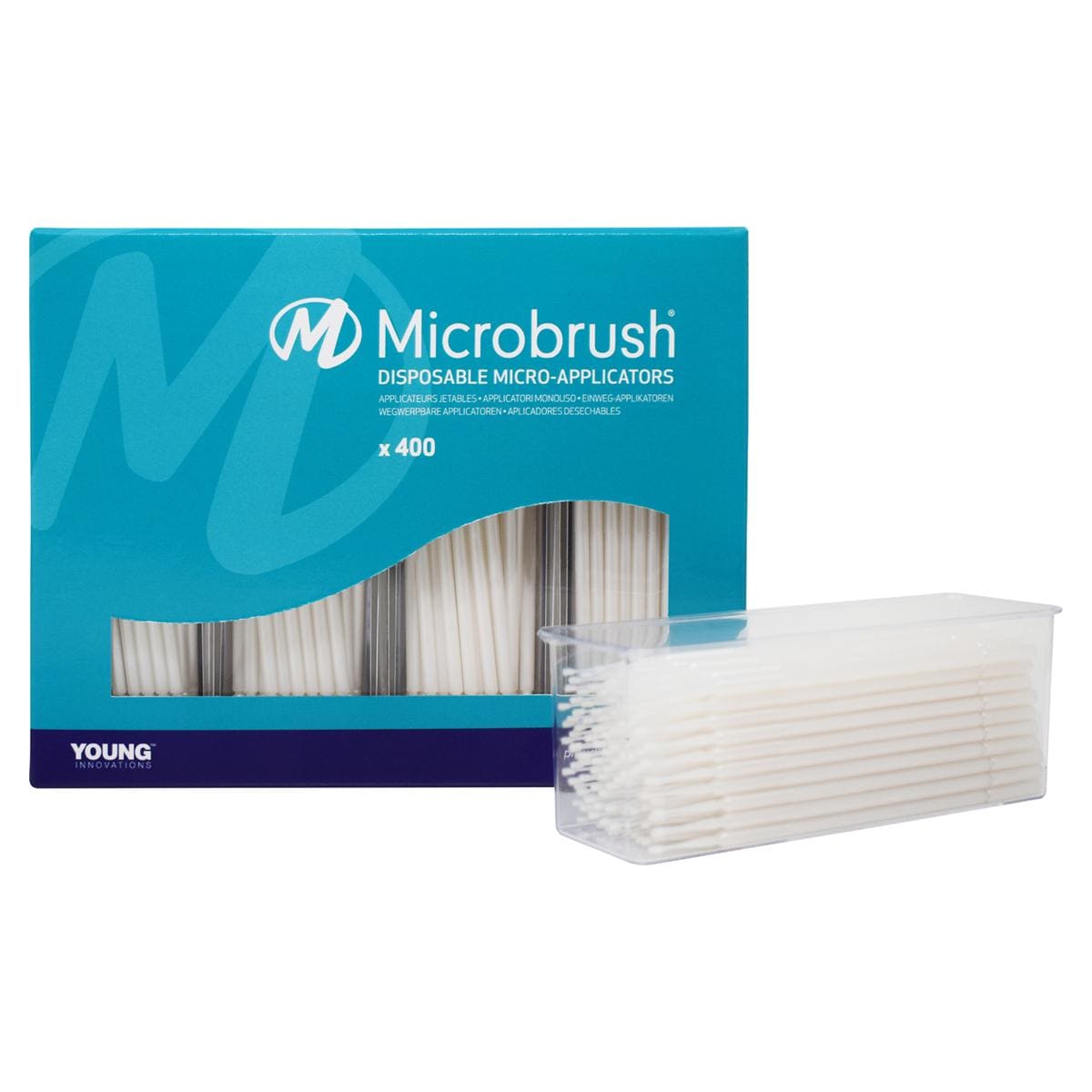 Microbrush® Plus Applikatoren - Nachfüllpackung - Weiß, superfein, Ø 1,0 mm, Packung 400 Stück