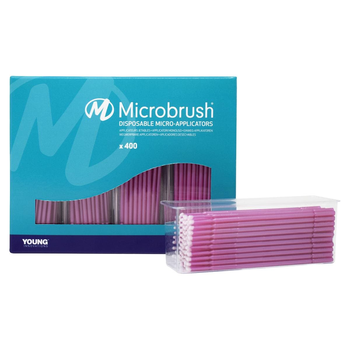 Microbrush® Plus Applikatoren - Nachfüllpackung - Pink, fein, Ø 1,5 mm, Packung 400 Stück