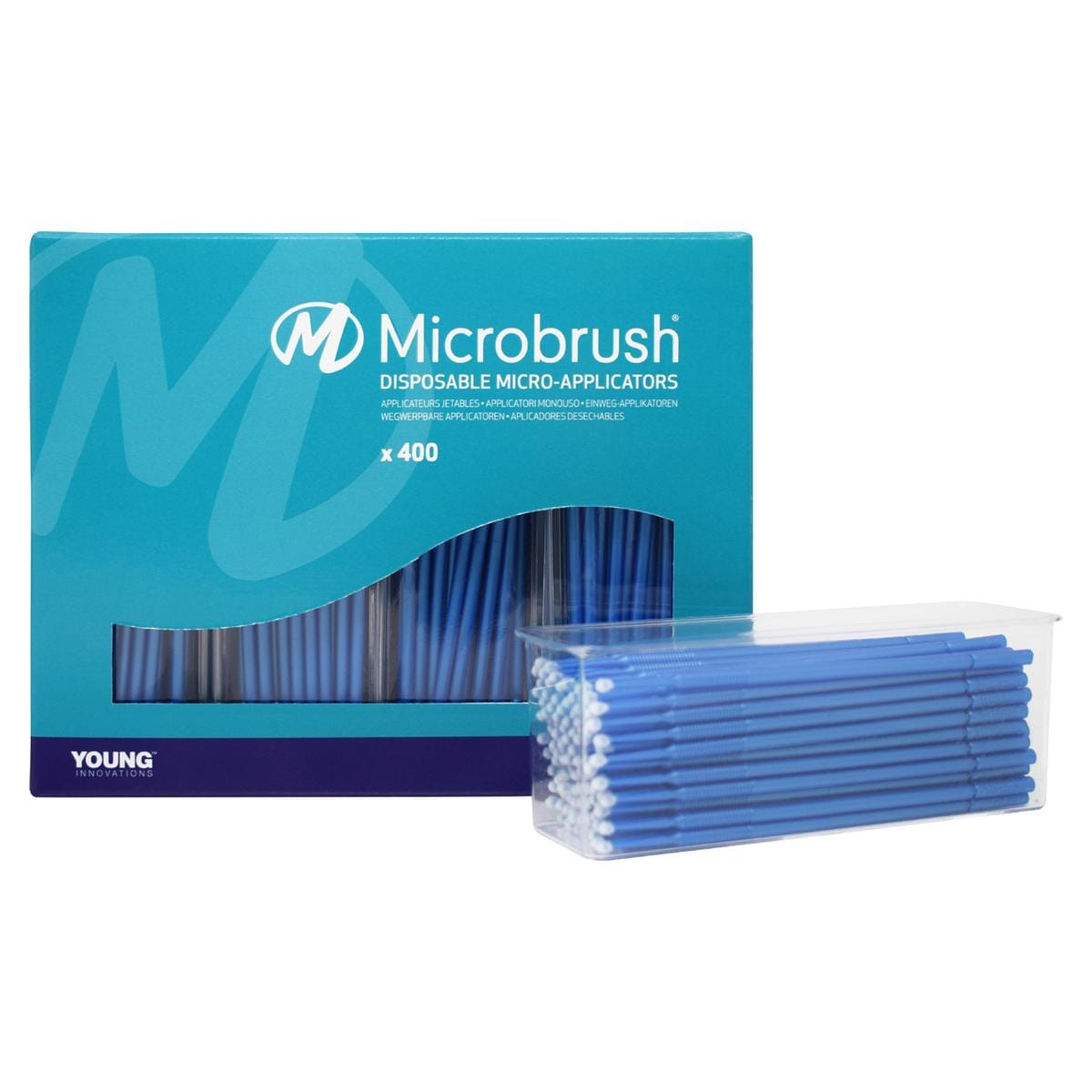 Microbrush® Plus Applikatoren - Nachfüllpackung - Blau, regulär, Ø 2,0 mm, Packung 400 Stück