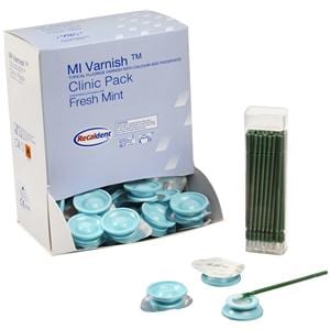 GC MI Varnish - Clinic-Packung - Minze, Packung 100 x 0,4 ml und 100 Bürsten