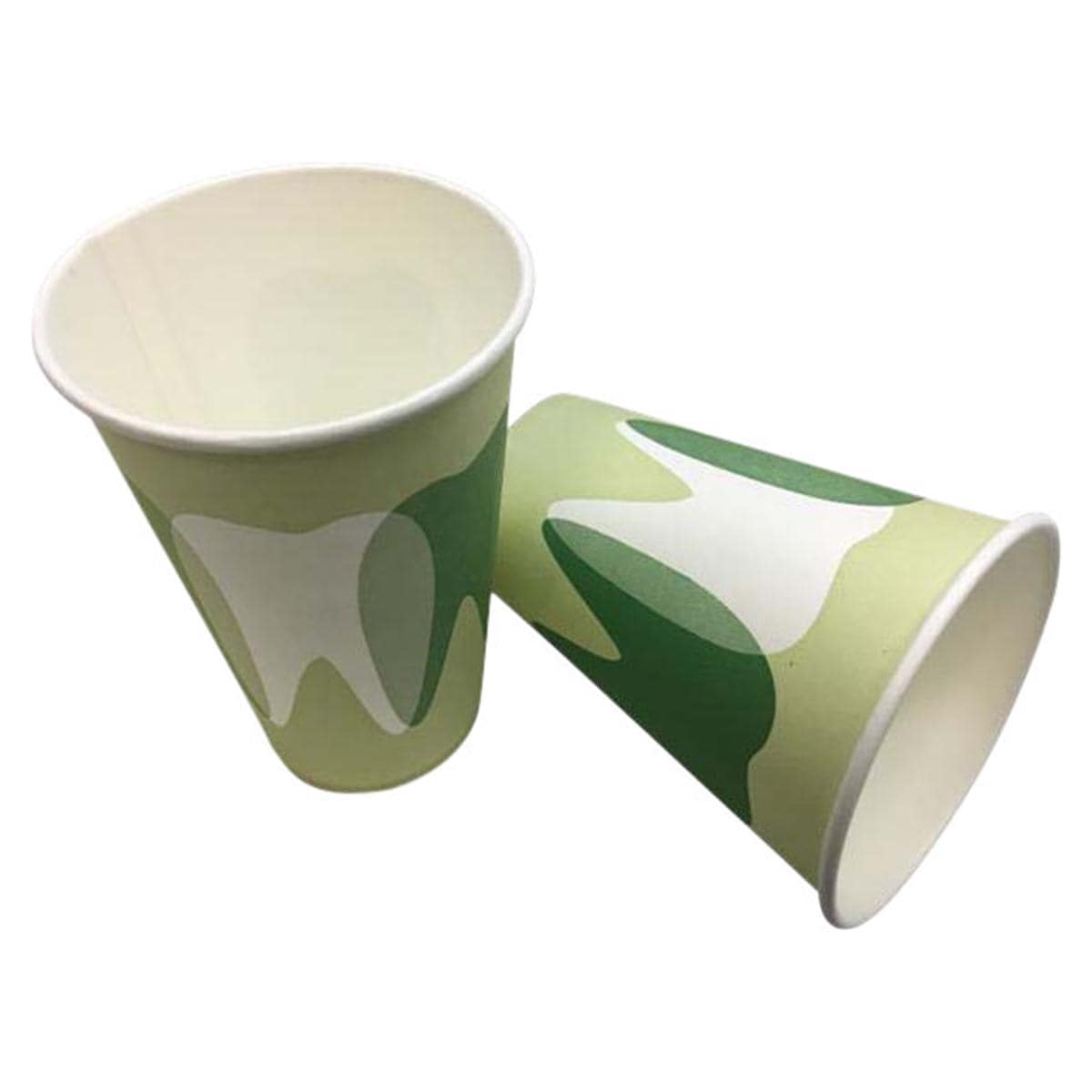Mundspülbecher Hartpapier - Nachfüllpackung - Grün, Stange 100 Stück