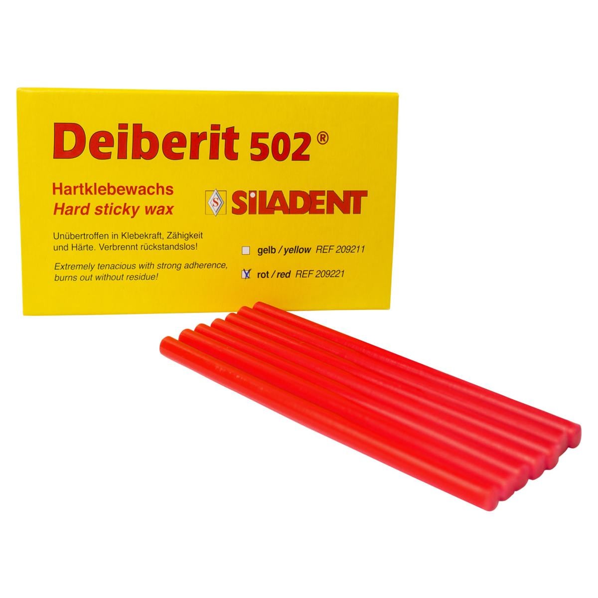 Deiberit 502® Hartklebewachs - Rot, Stangen 10 Stück