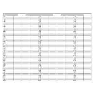 Terminblätter A3-Format für Ringbuch - Typ 224, 5 Tage-Woche, 4-spaltig, Packung 53 Blätter